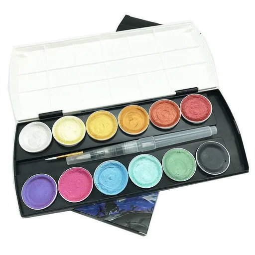 12-90 Watercolour Paint Set With Brush Painting Water Colour Kits - 12 Colours