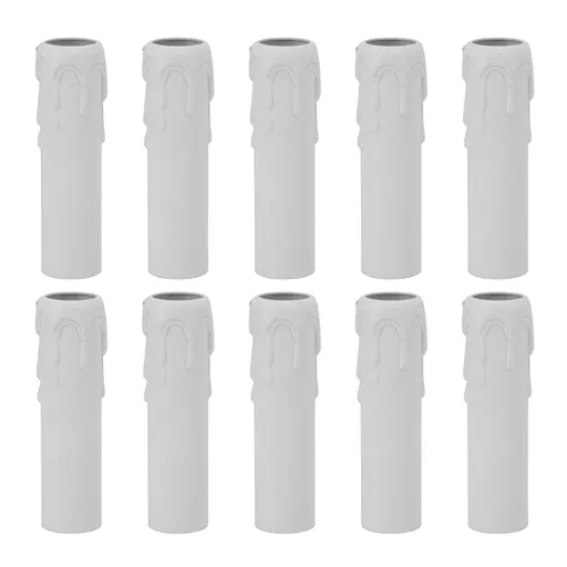 10pcs 4 Inch Candle Covers Sleeves Simulation Vintage Wax Drop Candle Socket Covers for Chandelier White
