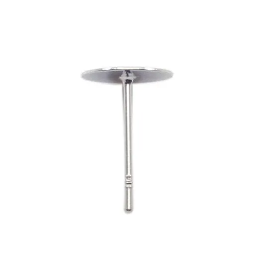 100 Pieces 12mm Stainless Steel Earrings Posts Flat Pad DIY Jewelry Findings Earring Studs for Jewelry Making Accessories Supplies