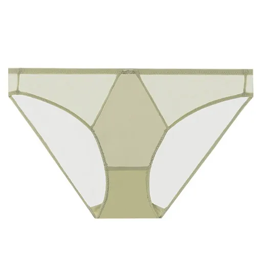 House Of Dasein Sexy Women's Underwear French Ultra-Thin Seamless Plus Size Panties With Cotton Crotch Lifting Low Waist Triangle Briefs - Light Green - Xxl