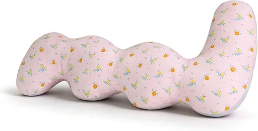 Long Rectangular Leg Pillow for Side Sleeping, Breathable Summer Cushion with Removable Washable Cover, Slim Lightweight Support Pillow for Bed Sofa Couch Travel Use - Pink - Size 100cm