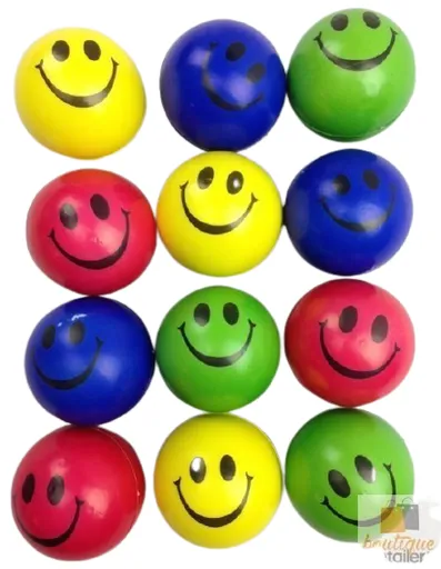 12x STRESS BALLS Hand Relief Squeeze Toy Reliever Antistress Soft Smiley MULTI