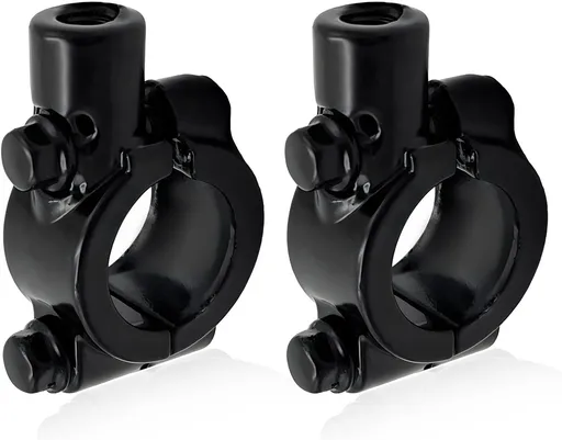 2PCS Motorcycle Handlebar Mirror Mount Holder, 8mm 7/8" Handlebar Clamp Rearview Side Mirror Adapter, Aluminum Motorcycle Mirror Mount Clamp for ATV Street Bike Scooter (Black, 8mm)