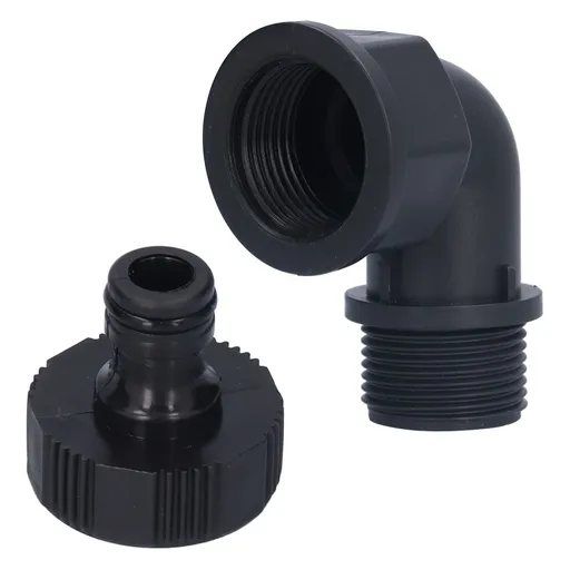 2Set Elbow Connector Durable Adaptable Hose Adapter with Nipple Connector for Garden Outdoor(G1 Directional Elbow Female and Male Thread Nipple )