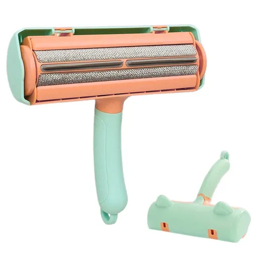 Reusable Pet Hair Remover Roller - For Dog & Cat Fur on Furniture & Clothes Green
