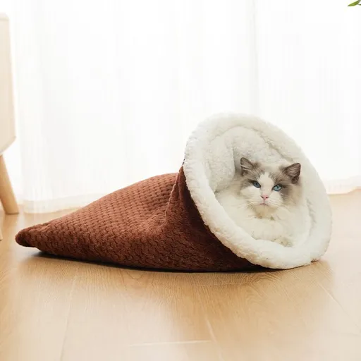 Upgraded Support Pet Warm Bed Dark Brown