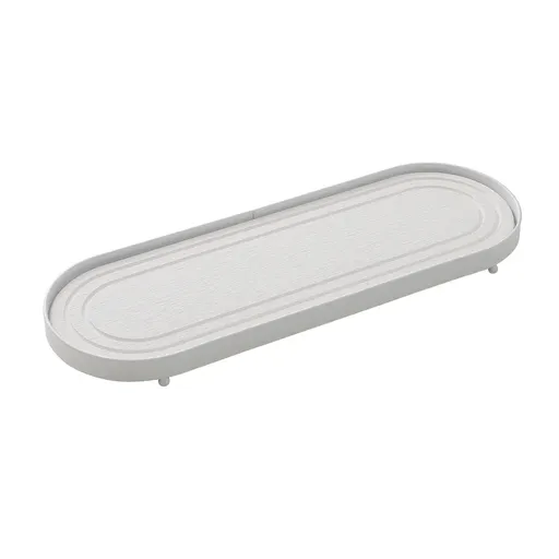Stainless Steel Diatomite Tray Countertop Drying Mat Bathroom Kitchen Sink Organizer - White