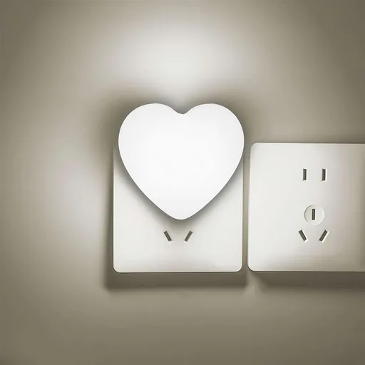 Love Heart Night Lights Plug into Wall - Heart Shape Nursery Nightlight with Light Sensors, Cute Soft LED Nightlight with Soft Warm Light for Bedroom, Nursery, Bathroom, Hallway (White)