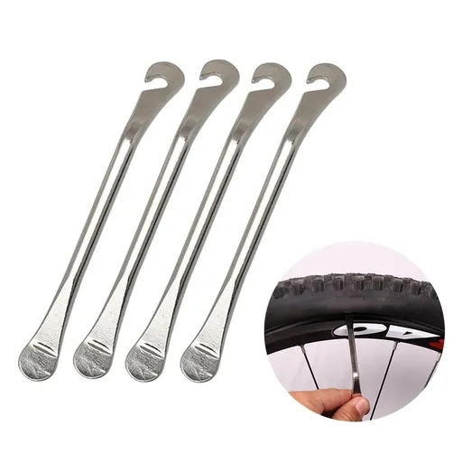 4-Piece Steel Bike Tire Levers Set with Hook for Easy Tire Changing and Repair Tools