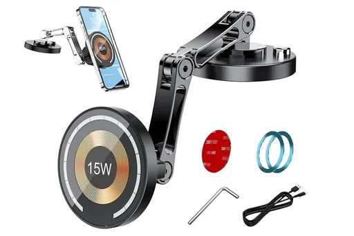 15W Car Mount Charger Dash Window Charging Mount for iPhone Air 17 Pro 16 Pro