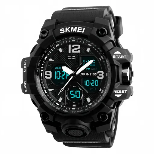 Men Analog Digital Military Sports Watch, 50M Waterproof Outdoor Wrist Watch with Backlight Stopwatch Alarm