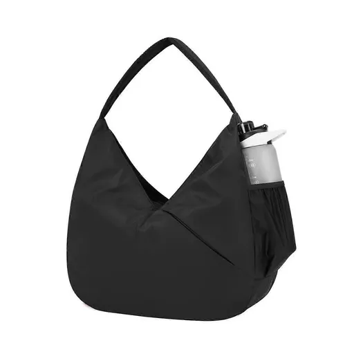 Yoga Mat Bag Nylon Drawstring Carry Bag with Shoulder Strap - Black