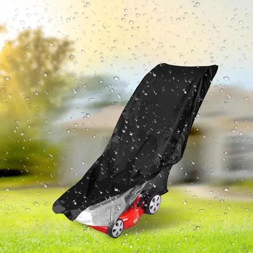 Lawn Mower Cover, Heavy Duty 210D Oxford Cloth Fabric, Universal Fit Push Mower Cover, Protects Against Water UV Dust Dirt Wind for Outdoor Protection, Lawn Mower Accessories (Black)