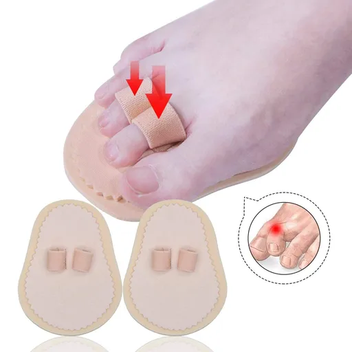 Toe Splint & Straightener, Adjustable Loops Hammer Toe Correctors Brace w/ Slip-on Cushion Metatarsal Pads (2 loops 1 pair)