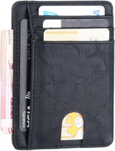 Credit Card Holder Slim Wallet RFID Blocking Leather Minimalist Wallet with ID Window for Men Women Ladies Wallet