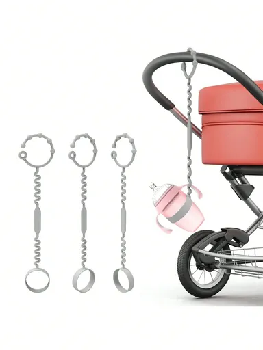 3Pcs Silicone Anti Drop Rope For Baby Bottles Water Bottles and Toys It Is Suitable For Strollers High Chairs and Car Seats