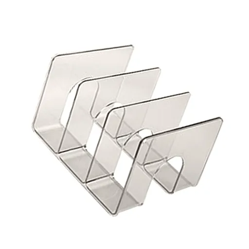Desktop 3 Grid Bookend Transparent Vertical Book Organizer Divider Book Desktop Shelf for School Home Gray