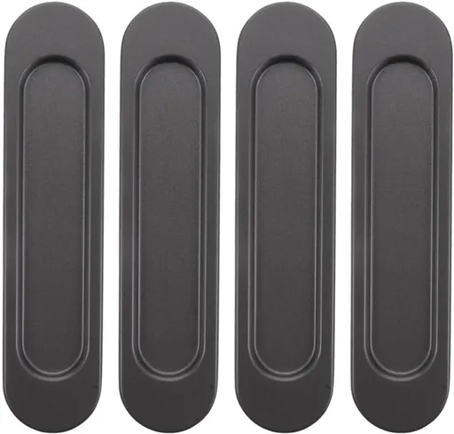 4 pieces - Sliding door handle - Sliding door handle - black - 149*35*6 mm - Furniture handle - Furniture handle - Door fitting - Furniture knob - Self-adhesive - metal