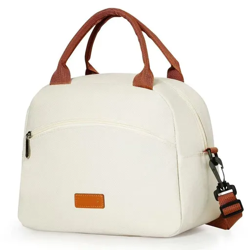 Lunch Bag for Women & Men Adult Insulated Lunch Box, Small Leakproof Cooler Food Lunch Containers Reusable High Capacity Lunch Tote Bags for Work, Travel, Outdoor (Beige)