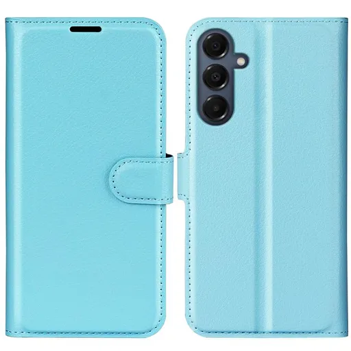 Flip Case with Horizontal Stand for Samsung Galaxy A17 5G Blue Litchi Texture