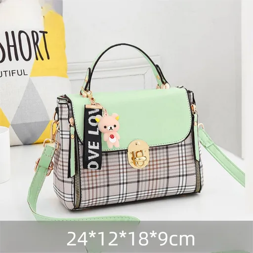 Green Large Capacity PU Leather Women's Handbag & Shoulder Bag - Elegant Multi-Pocket Commuter Satchel for 12" Tablets, Umbrellas & Long Wallets