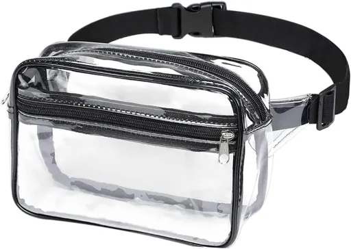 Clear Fanny Pack, PVC Transparent Stadium Bag, Waterproof Adjustable Strap Fanny Pack Crossbody