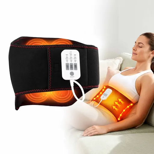Livemor Back Massager for Sciatica Relief, Airbag Traction and Heat Lumbar Support Belt, 124cm