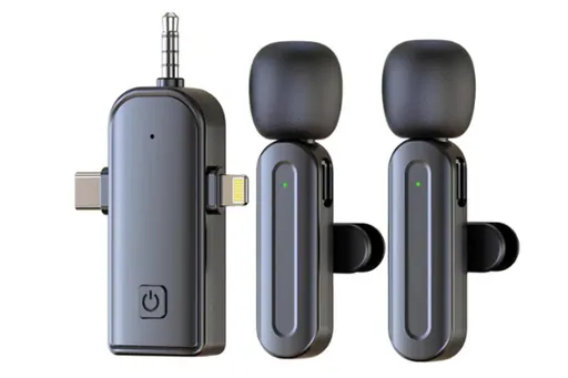 2.4G Wireless Lavalier Microphones for iPhone Android USB-C Lightning Plug Play