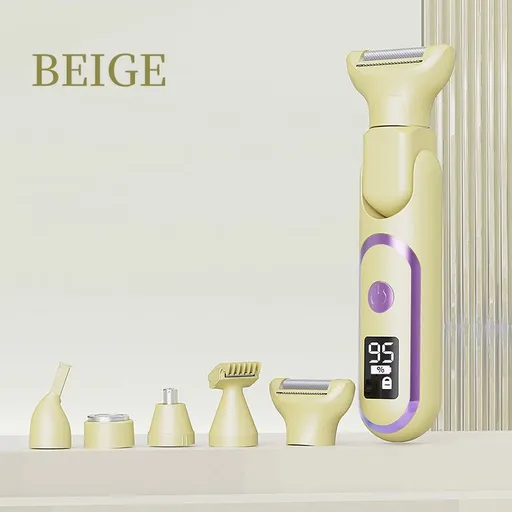 Digital Display Type-C Multi-Functional Electric Hair Remover for Women – Yellow
