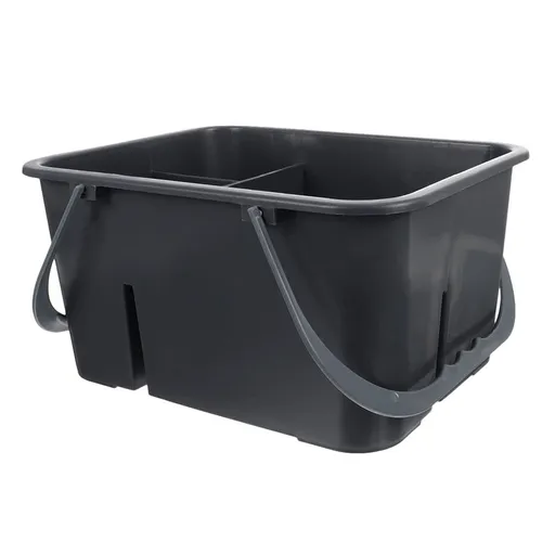 Portable Compartment Tote Bucket 29x23cm Grey - Toiletry Organizer and Cleaning Storage Basket