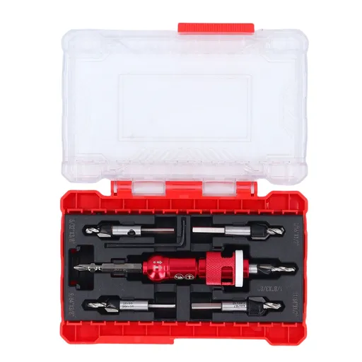 Countersink Drill Bit Set with Adjustable Depth Stop Counter Sink Drill Bits Tool Kit for Woodworking