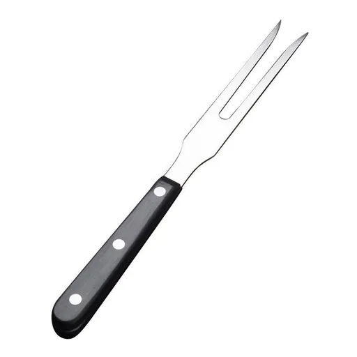 Carving Fork Pot Forks Stainless Steel Meat Serving Fork with Plastic Handle Serving Grill Fork Black Handle Barbecue Fork
