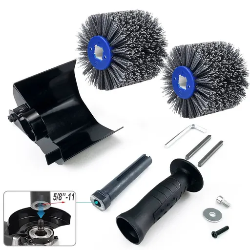 Nylon Abrasive Wire Drum Polishing Wheel for Portable Belt Sander and Angle Grinder, Rotary Brush for Wood Sanding, Metal Drawing, Rust Removal, Deburring and Surface Finishing (UNC Thread (2 Wheels))