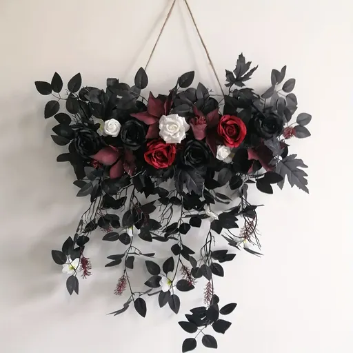 Artificial Hanging Floral Decor Home Decoration Door Decor Porch Decor Wall - Red - Size 70-35-30