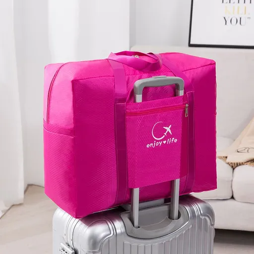 Travel Bag Storage Organizer Waterproof Oxford Cloth Rose Red Small size