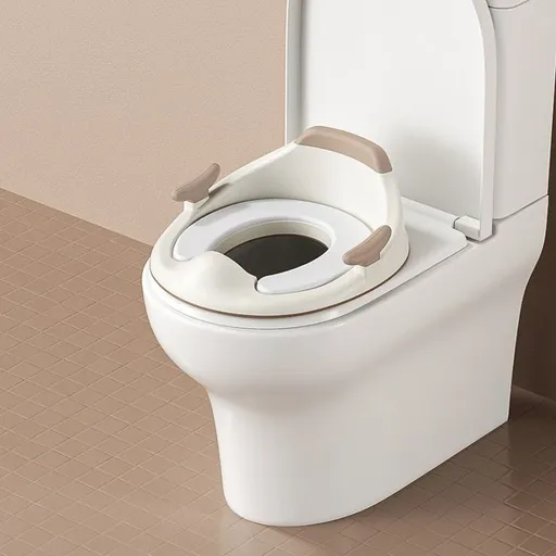 baby portable toilet seat, potty training, no installation, splash proof, hanging storage, travel potty seat, toddler toilet training seat - Camel - Size Soft cushion