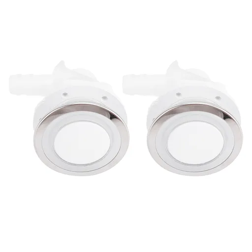 2 Pcs Bathtub Bubble Nozzle 44mm White Cover 30mm Thread 10mm OD Connector Air Jet Nozzle for Hot Tub SPA Pool