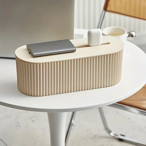 1 Multi-Scene Cable Storage Box Durable Desktop TV Cable Management System with Lid Scratch-Resistant Storage Case, Suitable for Power Strips, Chargers, and Home Office Supplies .(beige)