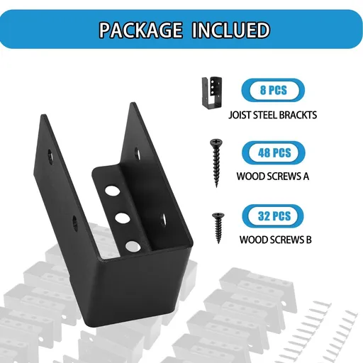 Concealed Joist Hanger 8PCS,2"x4" Joist Bracket,Framing Bracket,Railing Brackets,-Joist Hanger Fit for Beam,Swing, Handrail,Fence