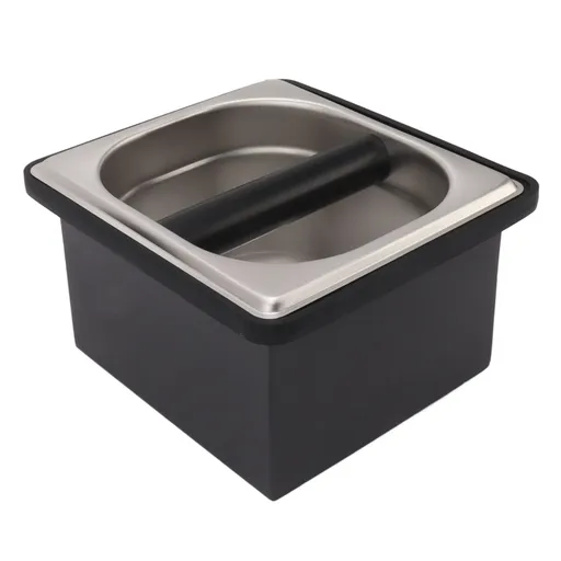 Coffee Knock Box Rubber Coffee Box with Removable Stainless Steel Ground Container for Cafe Bar S