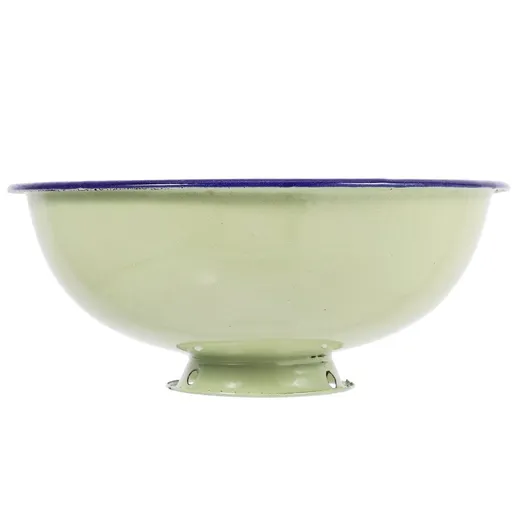11.8 Inch Green Enamel Bowl Vintage Style Large Capacity Kitchen Essential for Home Use