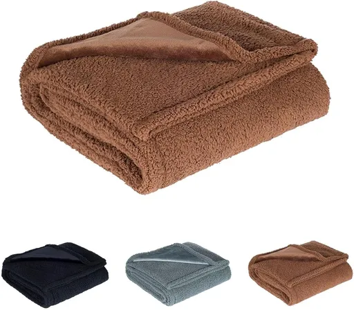 Pet Blanket Waterproof Snuggle Blanket for Sofa Bed Couch Leak Proof Pee Proof Brown L145x165CM