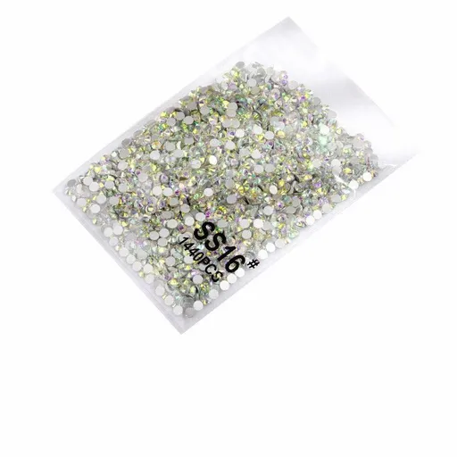 1440Pcs Glitter Rhinestones Crystal Flat Clear Bottom Glass Nail Art Nail Drill - Coloured Crystal-SS16