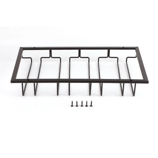 Stemware Holder Black 4 Slot Iron Wire Assembled Design Corrosion Resistant Easy Cleaning Glasses Storage Hanger for Bar