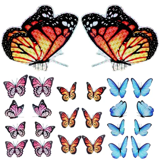 24Pcs Magnets Screen Stickers Butterfly Window Screen Saver Double Sided Decorative Screen Magnets Colorful Magnetic Screen Door Decor for Window Screen Patio Sliding Doors