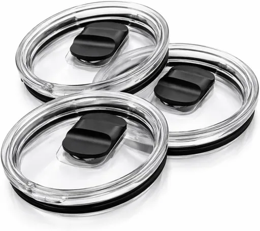 Replacement Tumbler Lids 3 Pack for YETI 20 oz & 10/24 oz Mugs Straw– Magnetic Slider Spill Leak-Resistant Travel Cup Covers, Universal BPA-Free Coffee Cup Fit for Ozark Trail & RTIC Hot & Cold Drinks