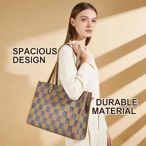 Commuter tote bag | dual-purpose handbag and shoulder bag, can hold a computer, documents, and coffee, gentle and strong