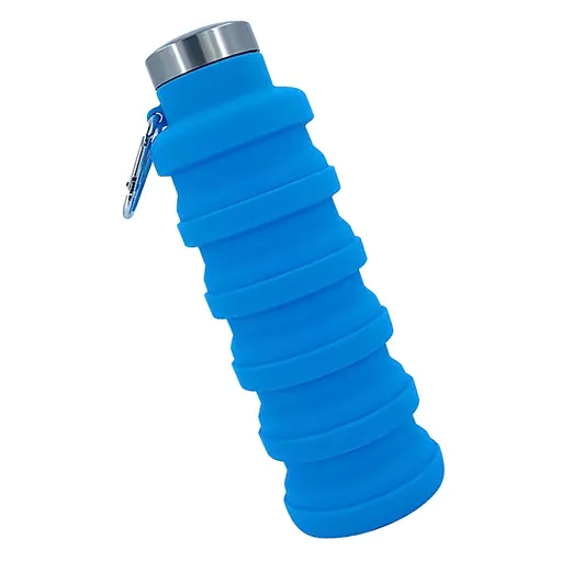 Folding Silicone Cup 500ml Portable Drinking Cup Travel Cup for Outdoor Camping Travel Sports Blue
