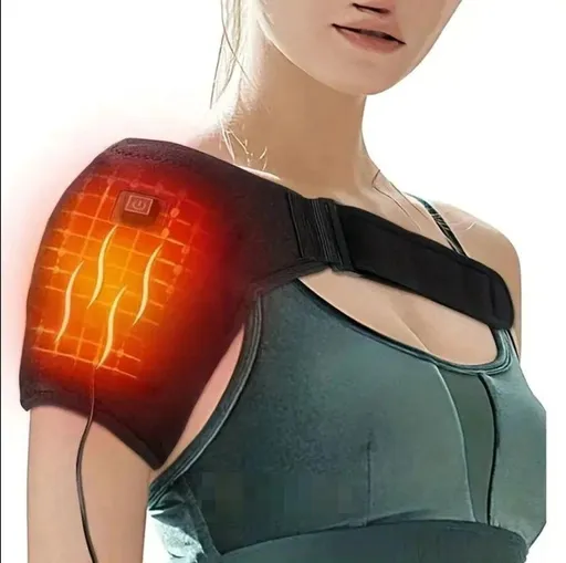Heated Shoulder Support, Adjustable Unisex Heating Brace for Left or Right Shoulder Comfort during Rest, Work and Daily Activities