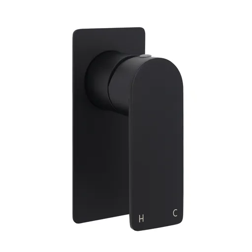 Matte Black Rectangle Shower Mixer Hot Cold Control Tap 35mm Ceramic Cartridge